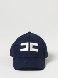 Cappello Elisabetta Franchi in cotone con logo ricamato