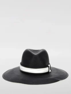 Cappello Fedora Brunello Cucinelli in rafia con fettuccia e monile