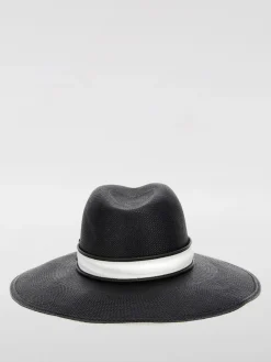 Cappello Fedora Brunello Cucinelli in rafia con fettuccia e monile