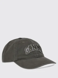 Cappello Ganni in cotone con logo ricamato