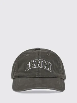 Cappello Ganni in cotone con logo ricamato