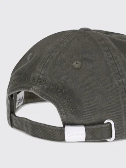Cappello Ganni in cotone con logo ricamato