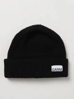 Cappello Ganni in misto lana riciclata a coste