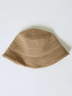 Cappello Oval T Twinset in maglia misto viscosa