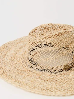 Cappello Panama Twinset in rafia traforata