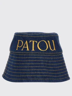 Cappello Patou in denim di cotone con logo ricamato