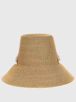Cappello Roger Vivier in rafia con fibbia gioiello