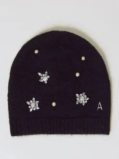 Cappello Twinset Actitude in maglia con strass applicati