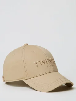 Cappello Twinset in cotone con logo ricamato