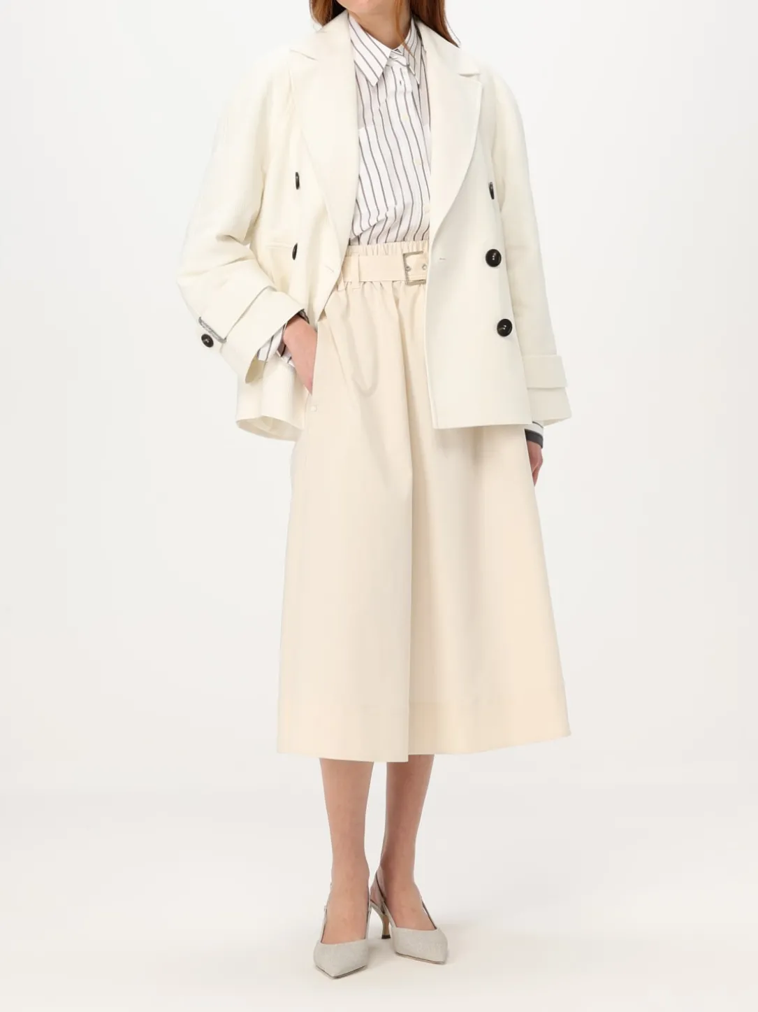 Cappotto a doppiopetto Brunello Cucinelli in misto cotone