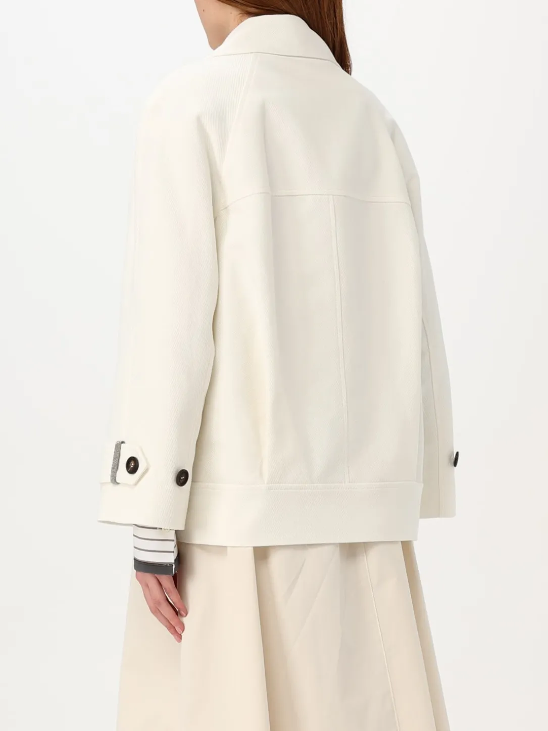 Cappotto a doppiopetto Brunello Cucinelli in misto cotone