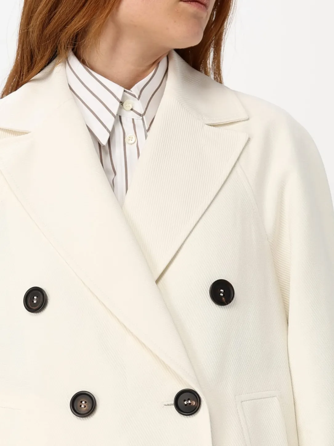 Cappotto a doppiopetto Brunello Cucinelli in misto cotone