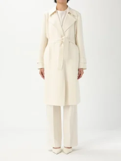 Cappotto a vestaglia con cinta in poliestere