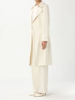 Cappotto a vestaglia con cinta in poliestere