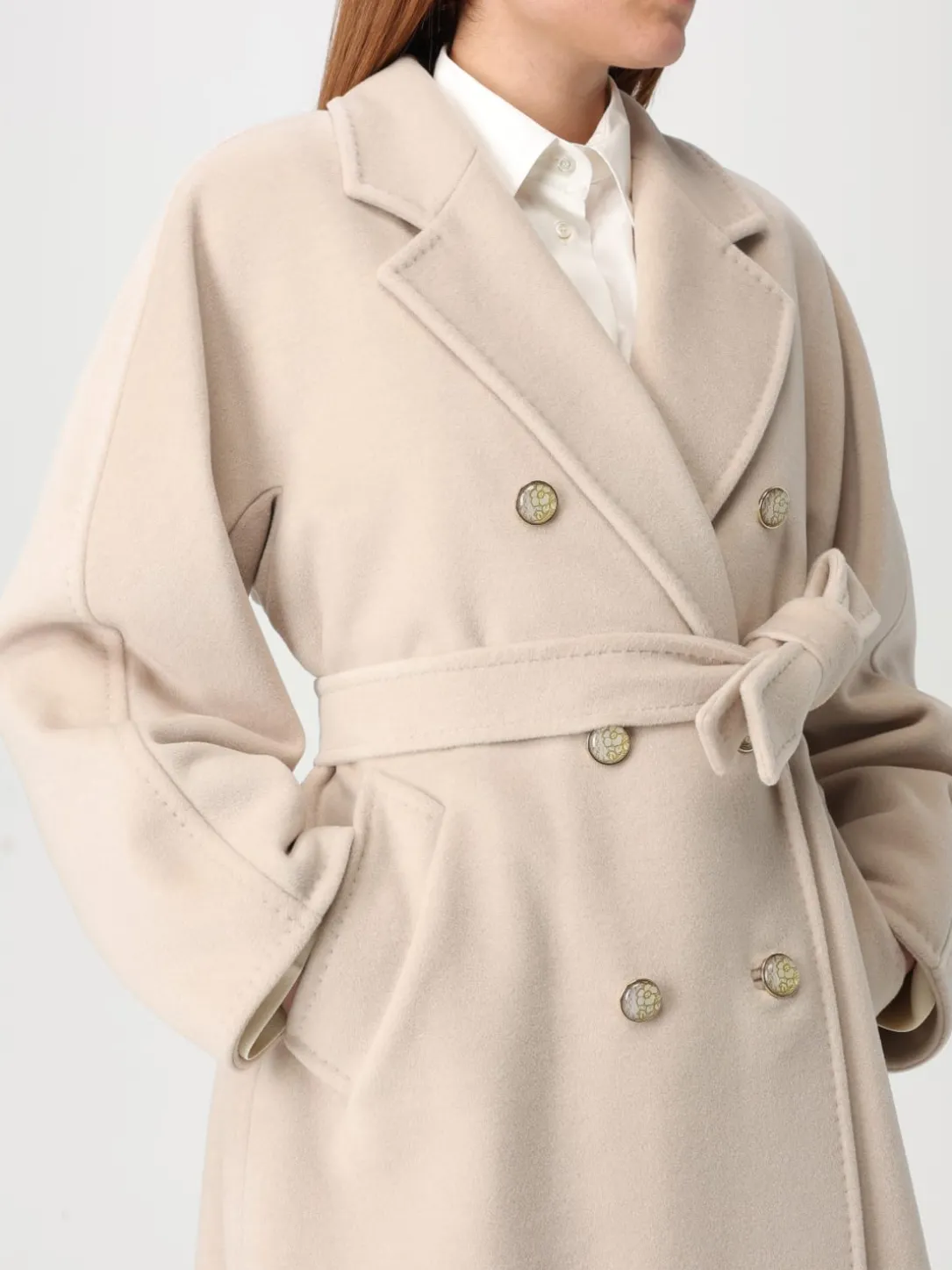 Cappotto doppiopetto Max Mara in lana vergine e cashmere