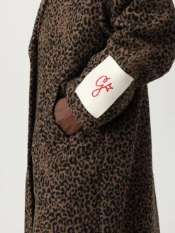 Cappotto Golden Goose in misto lana animalier