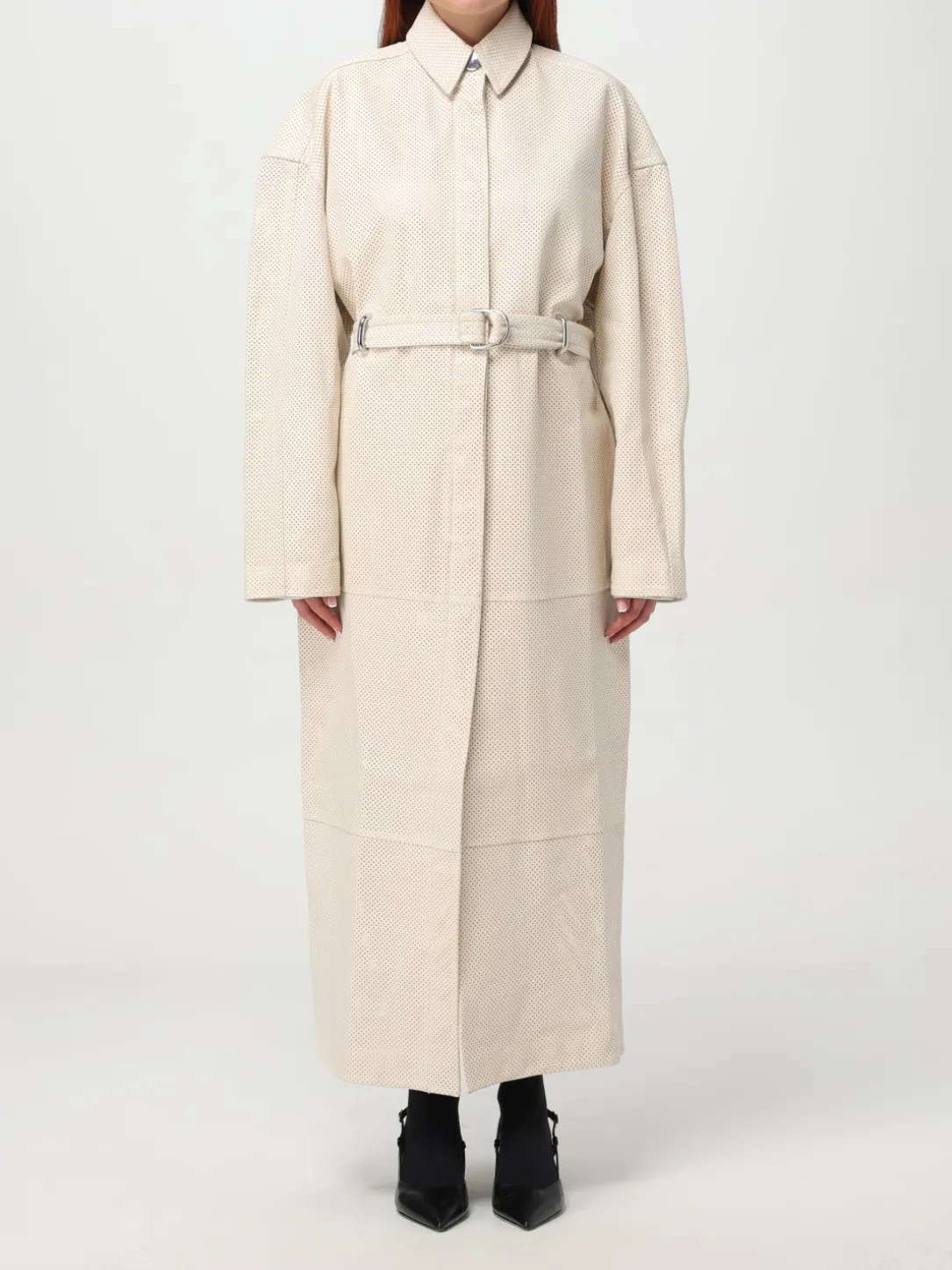 Cappotto lungo in pelle di agnello Sportmax