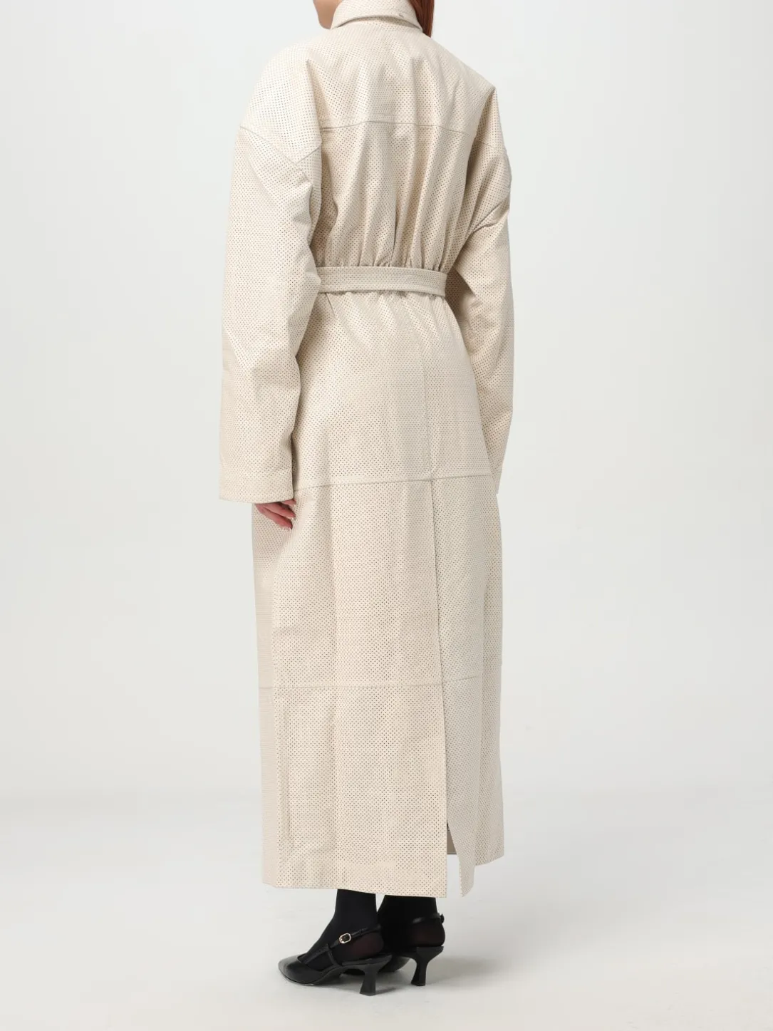 Cappotto lungo in pelle di agnello Sportmax