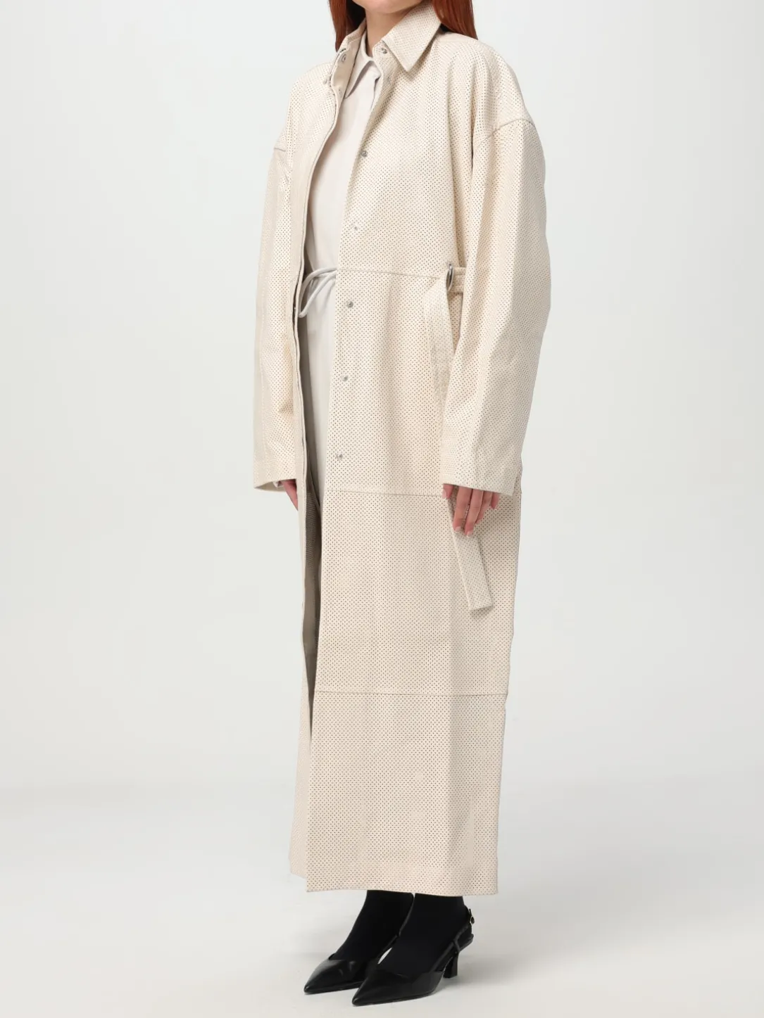 Cappotto lungo in pelle di agnello Sportmax