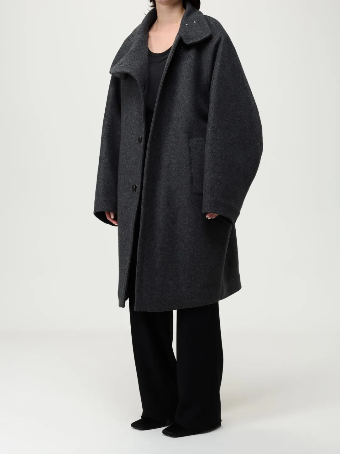 Cappotto oversize Emporio Armani in misto lana