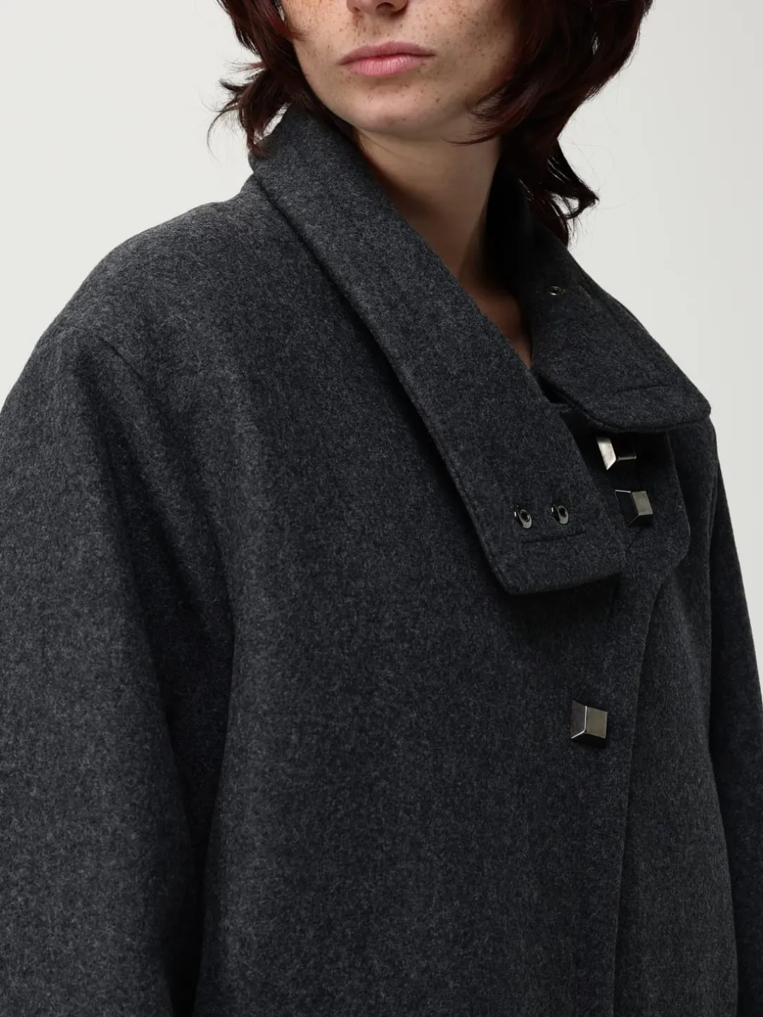 Cappotto oversize Emporio Armani in misto lana