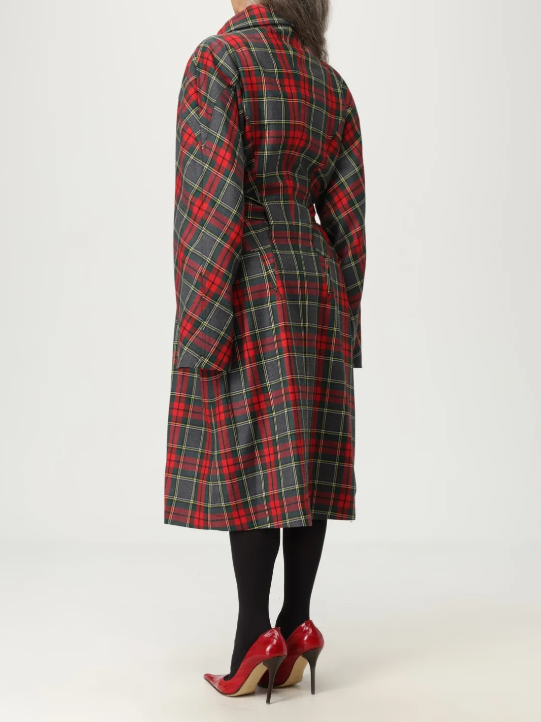Cappotto Vivienne Westwood in lana vergine con stampa Tartan