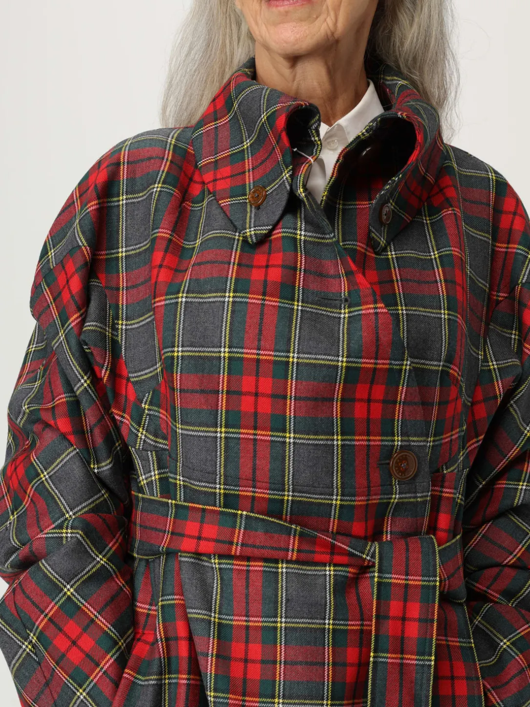Cappotto Vivienne Westwood in lana vergine con stampa Tartan