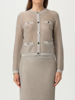 Cardigan a girocollo in lurex Tory Burch