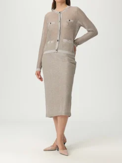 Cardigan a girocollo in lurex Tory Burch