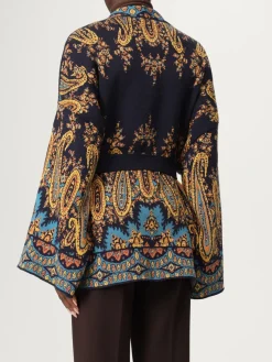 Cardigan Etro in lana con motivo Paisley