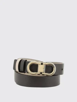 Cintura Gancini Ferragamo reversibile in pelle a grana