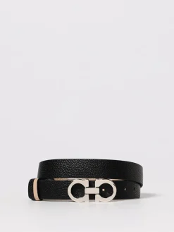 Cintura Gancini Ferragamo reversibile in pelle a grana