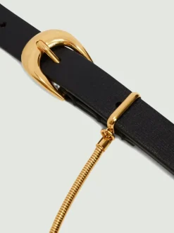 Cintura Jil Sander in pelle con maglia metallica