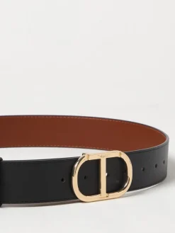 Cintura Oval T Twinset reversibile in pelle