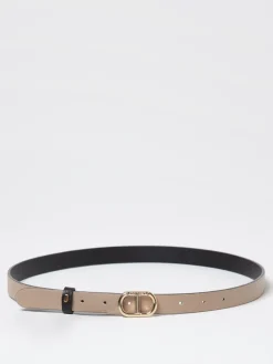 Cintura Twinset reversibile in pelle a grana