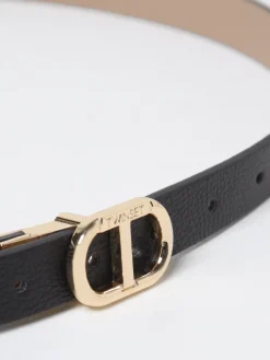 Cintura Twinset reversibile in pelle a grana