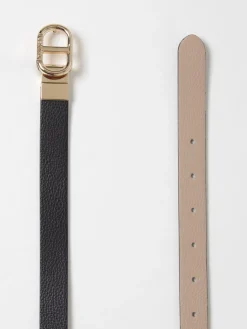 Cintura Twinset reversibile in pelle a grana