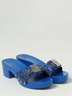 Clogs Pescura Ibiza KJ Loves Scholl Khrisjoy in gomma glitter e legno