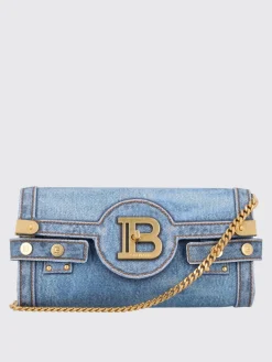 Clutch B-Buzz 23 Balmain in denim di cotone