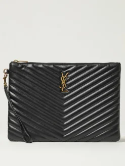 Clutch Cassandre Saint Laurent in nappa matelassè chevron