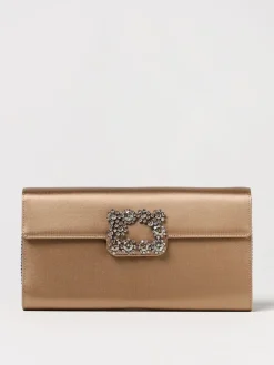 Clutch Efflorescence Roger Vivier in raso con fibbia gioiello