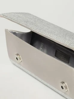 Clutch French Twenty Fourhaitch in raso con strass