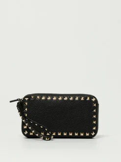 Clutch Rockstud Valentino Garavani in pelle a grana