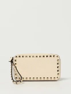 Clutch Rockstud Valentino Garavani in pelle a grana