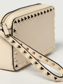 Clutch Rockstud Valentino Garavani in pelle a grana