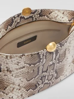 Clutch Sfera Soft Furla in pelle stampa pitone