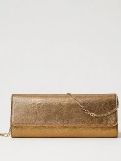 Clutch Twinset in pelle laminata stampa lucertola