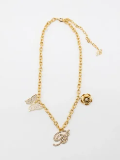 Collana Blumarine in ottone con ciondoli di strass