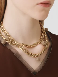 Collana Fabiana Filippi in ottone filo diamante con pendenti