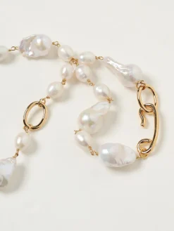 Collana in ottone con perle Jil Sander